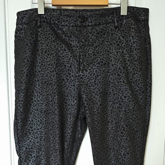 Shiny metallic black leopard pants - Picture 1 of 4